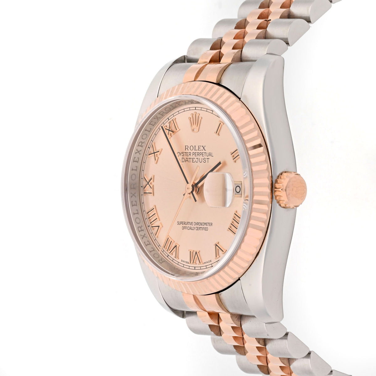 Rolex Datejust 36 Pink Sundust Roman 116231 Jubilee Band