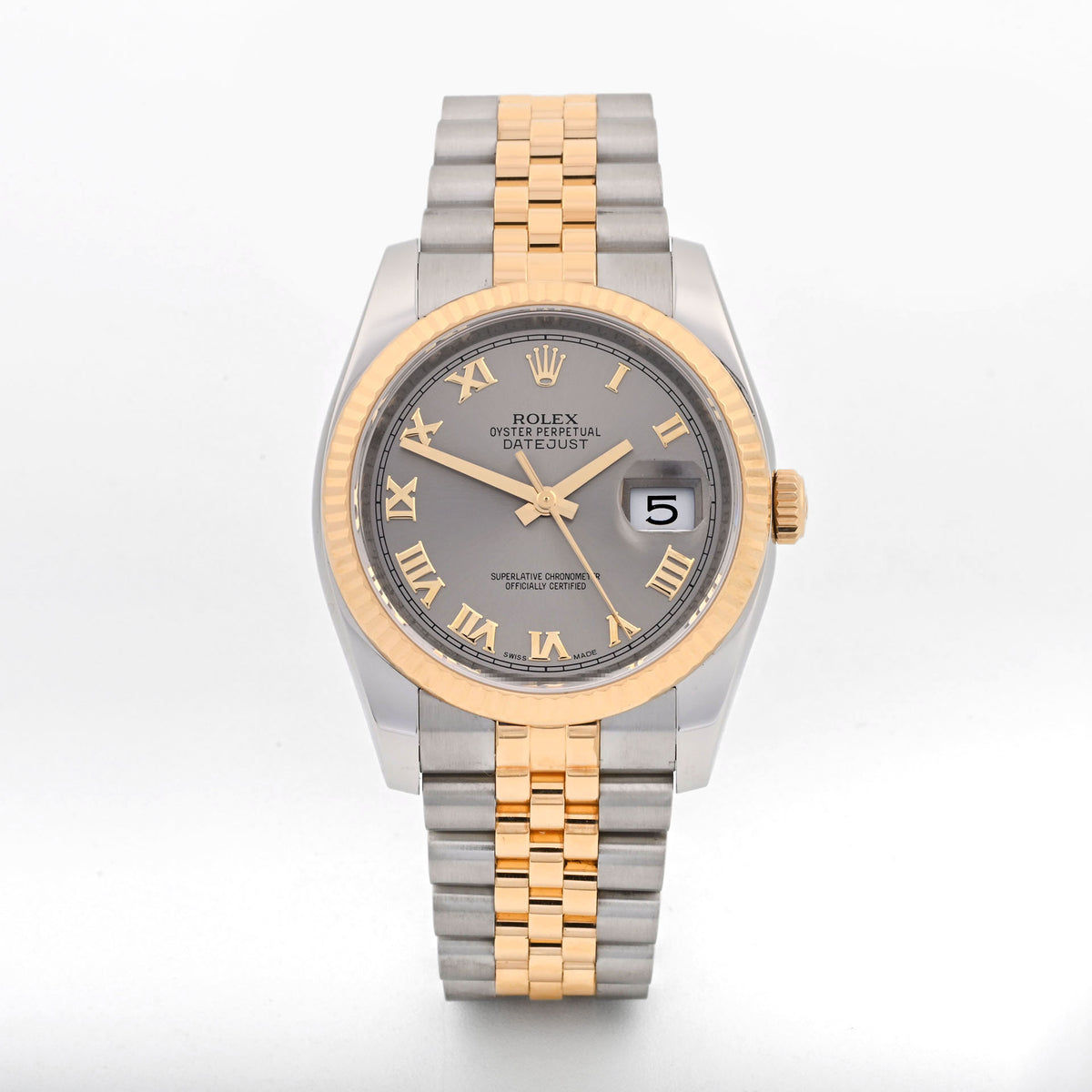 Rolex Datejust 36 Gray Roman Dial 116233 on Jubilee - Card 2012