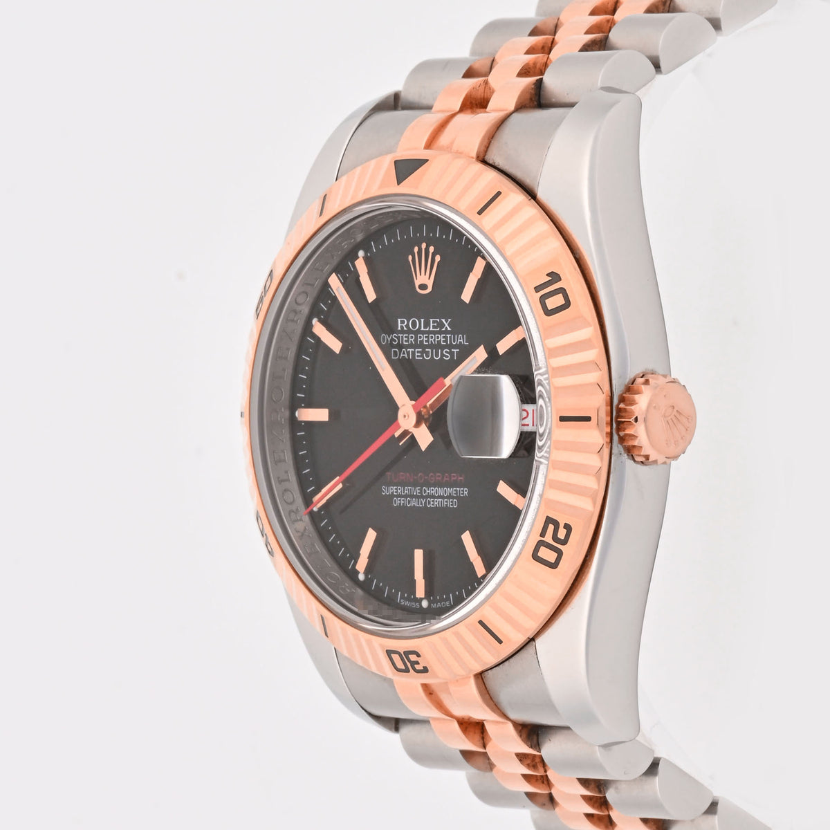 Rolex Datejust 36 Black Stick 116261 Turn-O-Graph Bezel on Jubilee Band