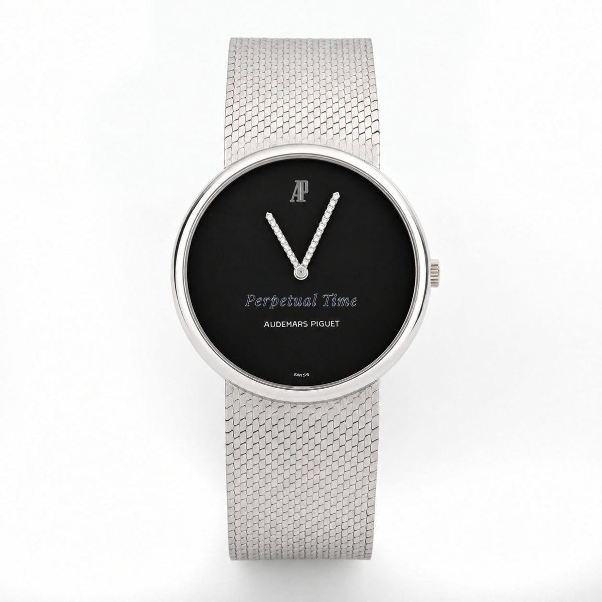 Audemars Piguet Vintage Dress Watch 5266BC 18K White Gold Black Diamond Dial