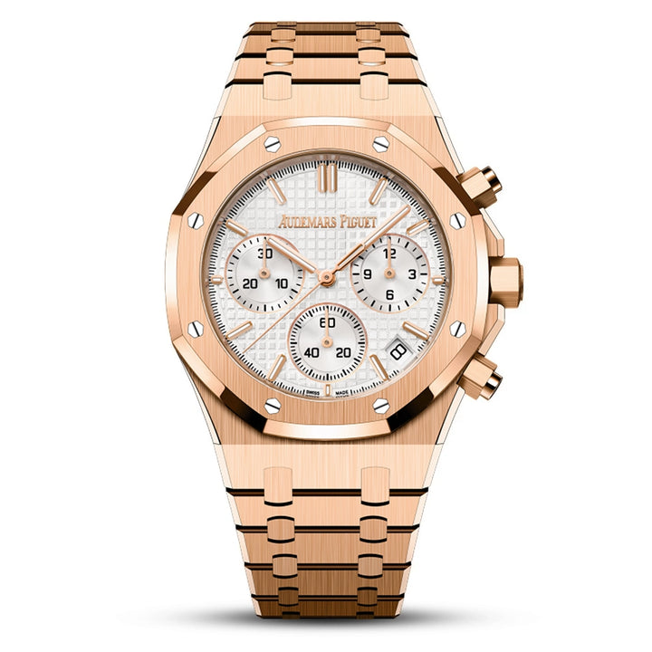 Audemars Piguet Royal Oak Selfwinding Chronograph 26240OR 41mm Rose Gold |White Dial