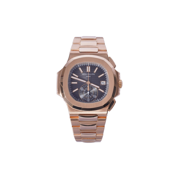Patek Philippe Nautilus Rose Gold 5980/1R-001 | Travel Time Chronograph | Rose gold Band|