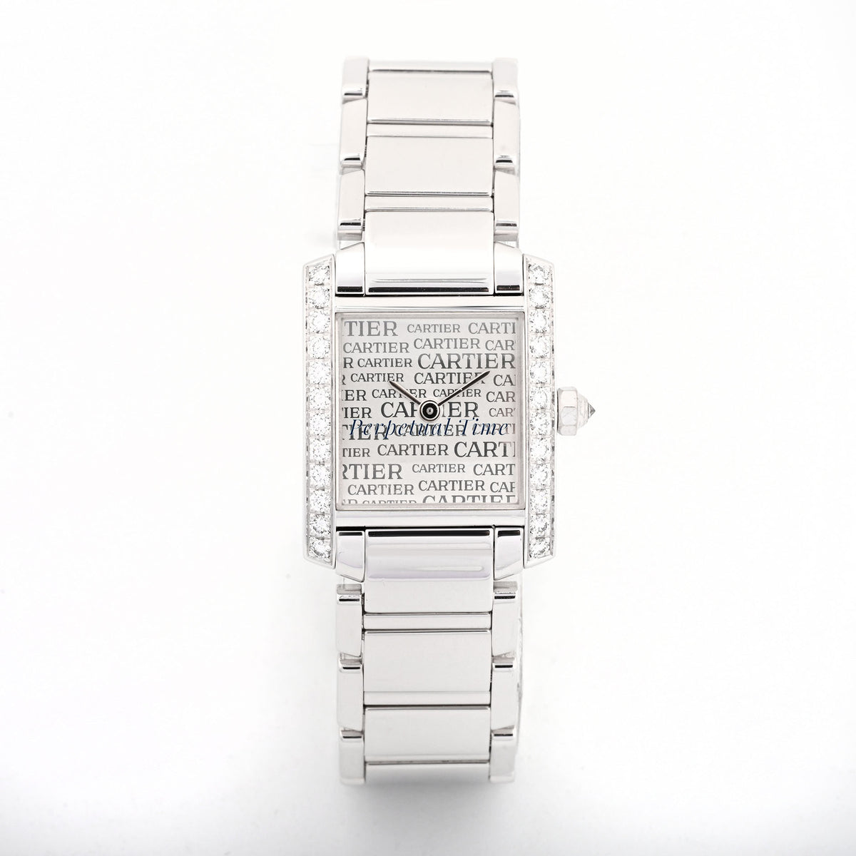 Cartier Tank Francaise Small 2403 Anniversary Logo Dial White Gold