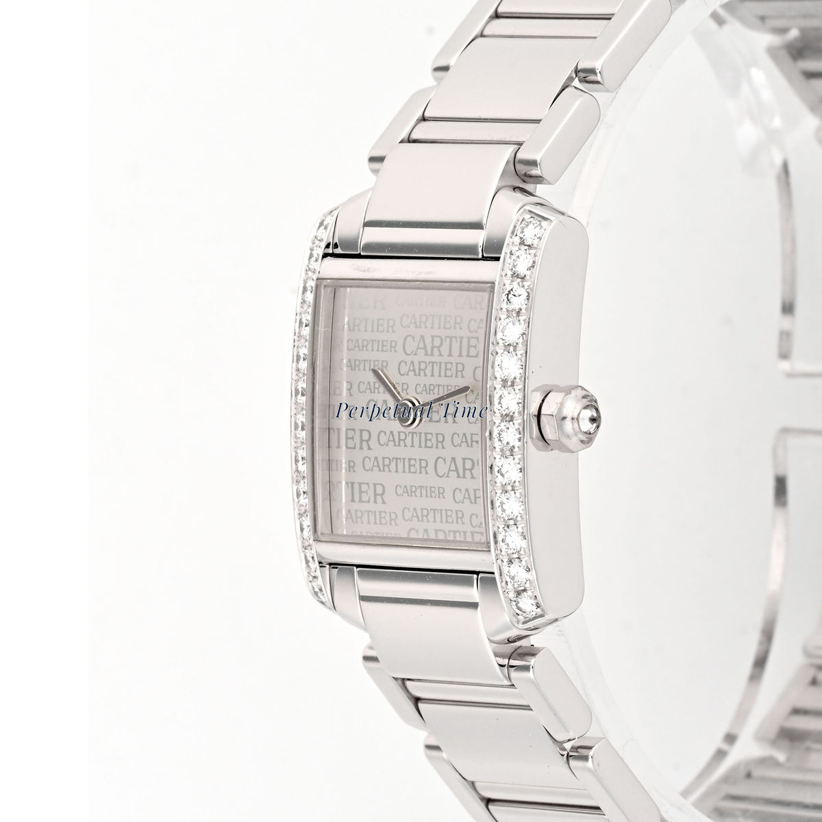 Cartier Tank Francaise Small 2403 Anniversary Logo Dial White Gold