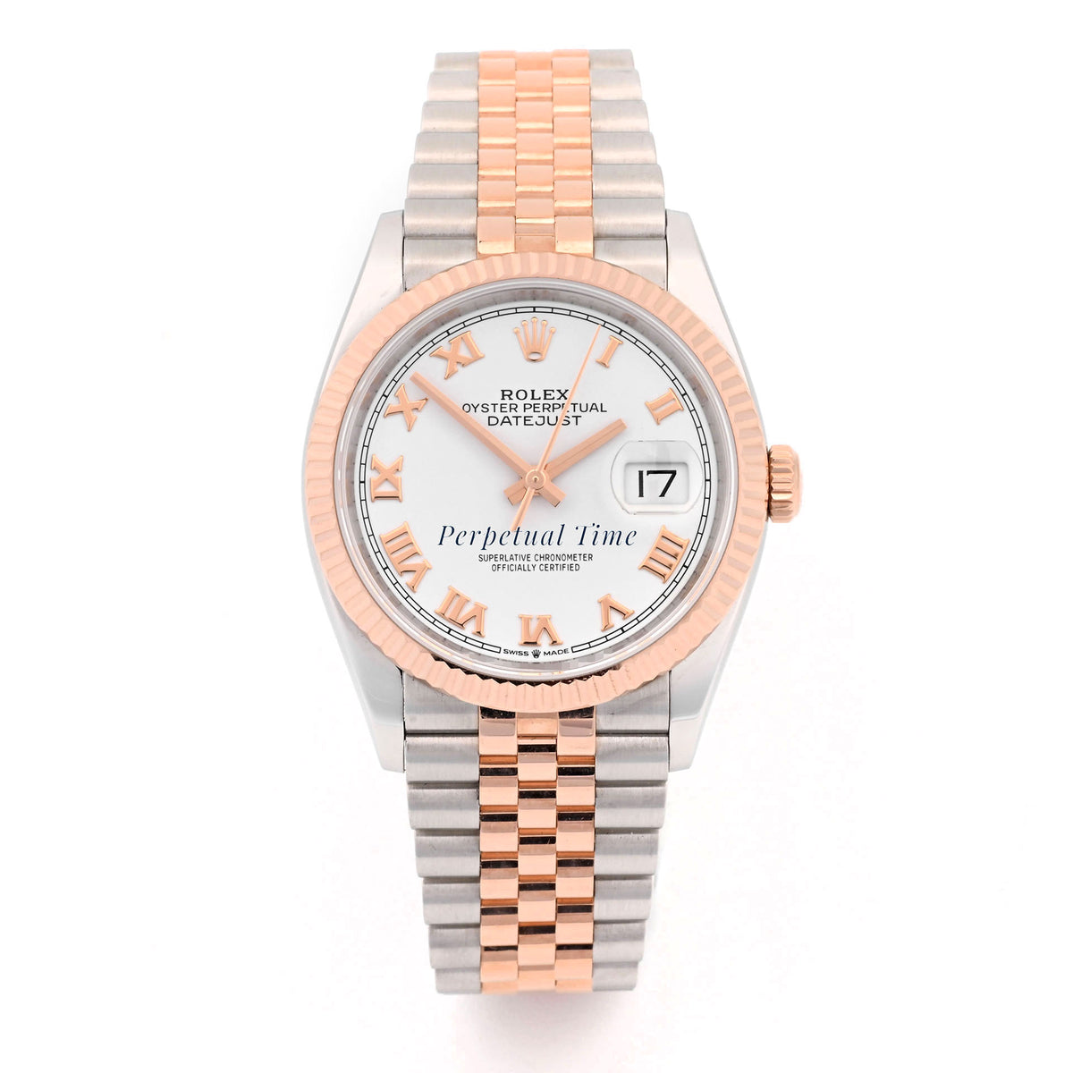 Rolex Datejust 36 White Roman 126231 on Jubilee Card - 2019
