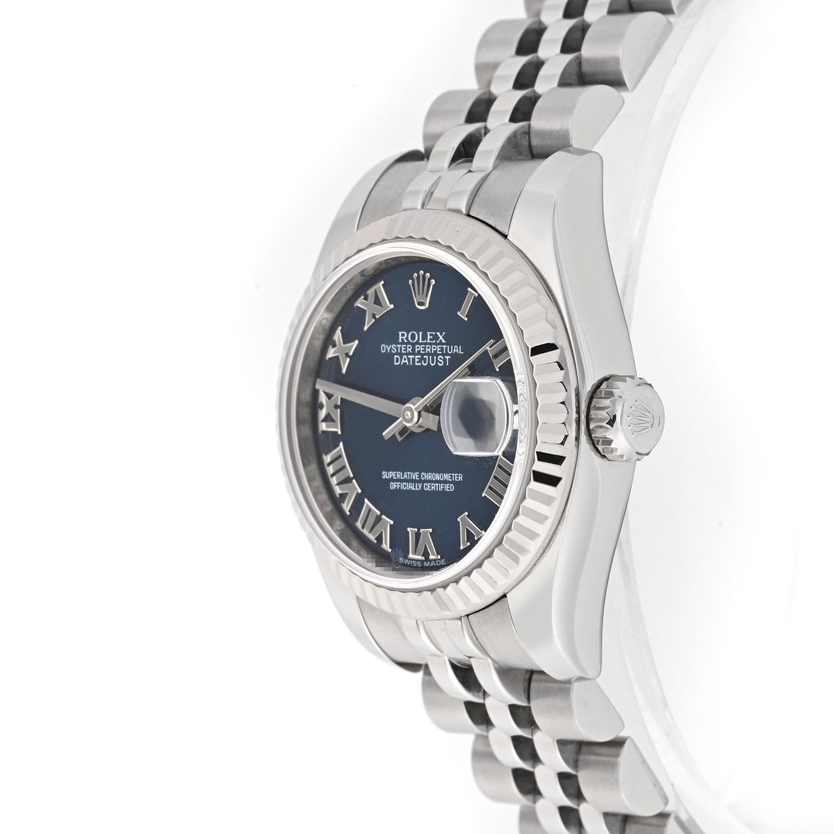 Rolex Datejust 26mm Stainless Steel Blue Roman Dial Jubilee Band 179174