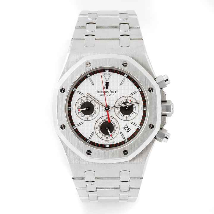 Audemars Piguet Royal Oak Chronograph 39mm Stainless Steel 26300st Silver Tapisserie Dial |