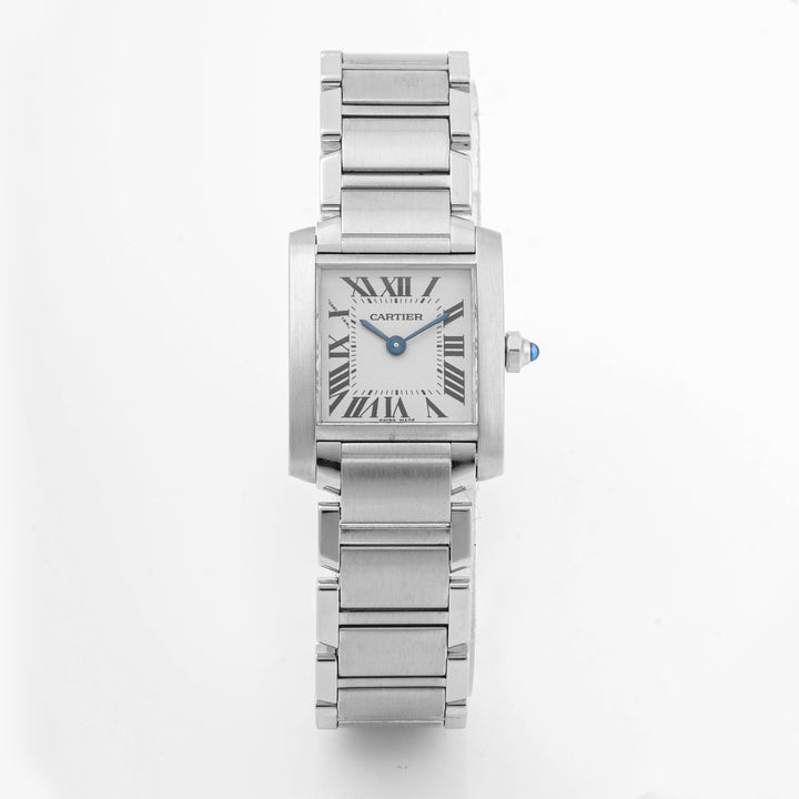 Cartier Tank Française 20x25mm Stainless Steel & Yellow Gold 2384 Off-White Dial | Roman Numerals hour markers, Smooth bezel