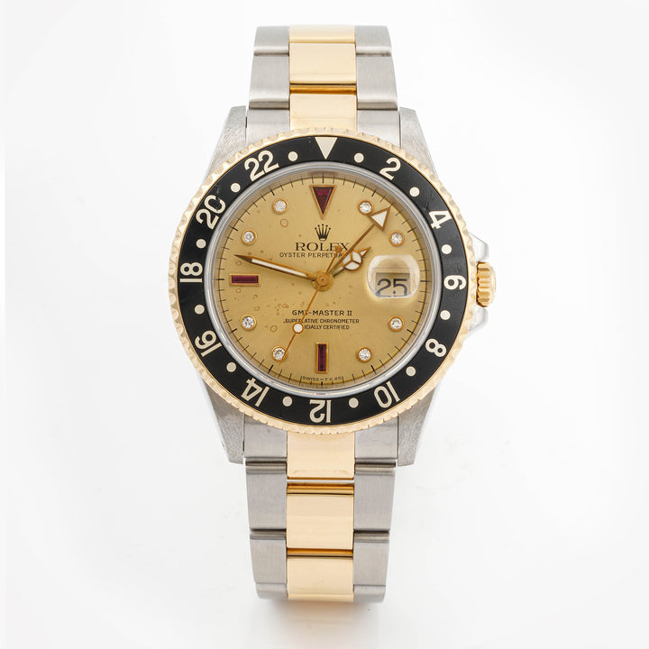 Rolex GMT-Master II 40mm Stainless Steel & Yellow Gold 16713 Champagne Dial |