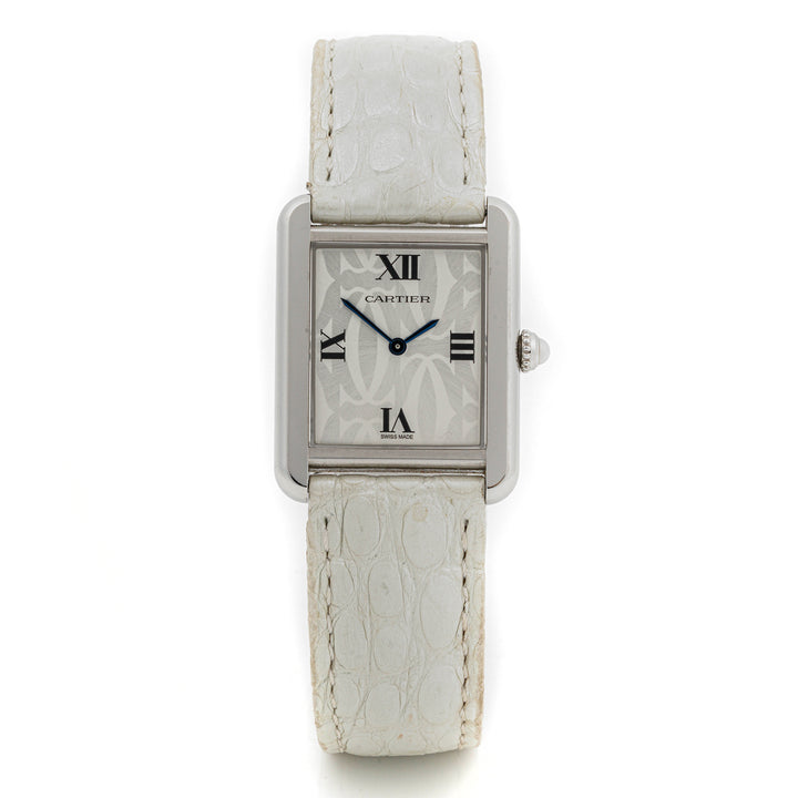 Cartier Tank Solo 24 x 31 mm Stainless Steel 2716 Silver  Dial | Roman Numerals hour markers, Smooth bezel