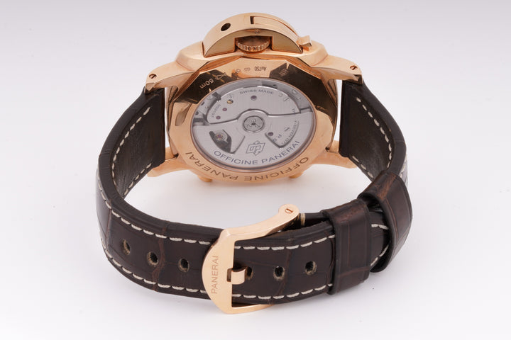 PANERAI LUMINOR ROSE GOLD| BLACK DIAL | LEATHER STRAP|