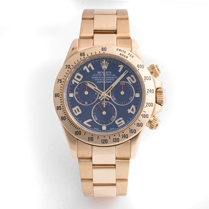 Rolex Daytona 40mm Yellow Gold 116528 |BLUE RACING DIAL | OYSTER