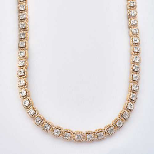 10KY+W 16.75CTW  BAGUETTE DIAMOND SQUARE CLUSTER