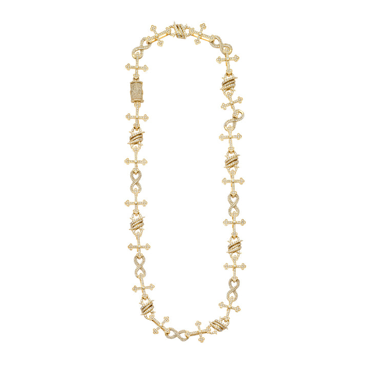 14KY 10.00CTW ROUND DIAMOND THORN N CROSS /W