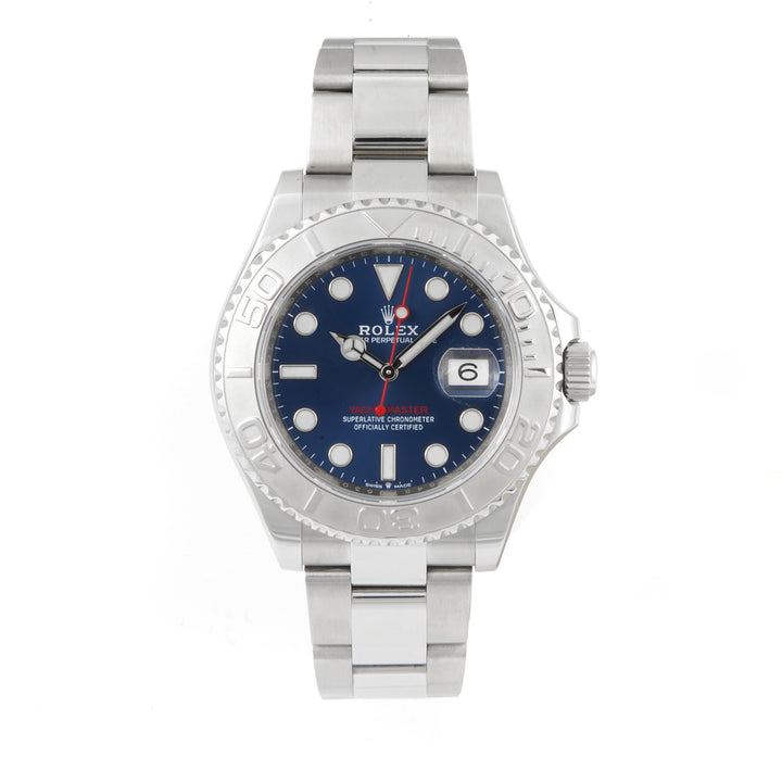 Rolex Yacht-Master 40mm Stainless Steel & Platinum 126622 Blue Dial | Luminous Round & Index hour markers, Rotatable bezel