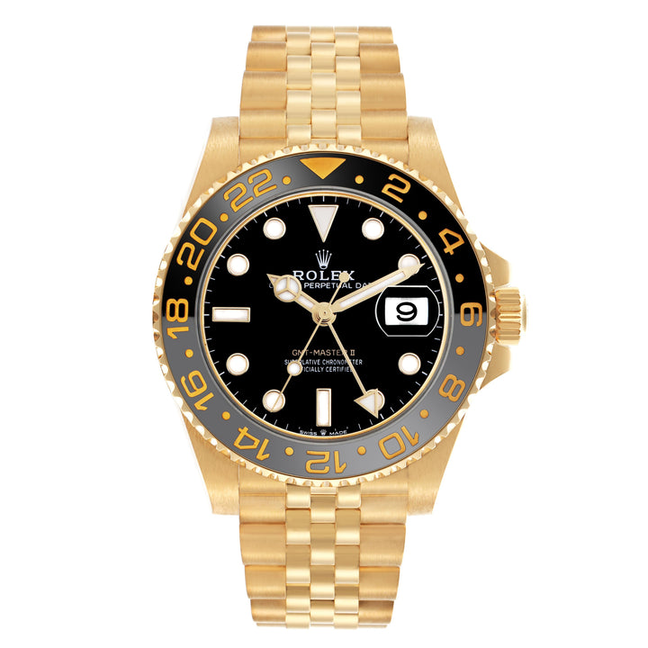 ROLEX GMT MASTER II YELLOW GOLD 126718GRNR| BLACK DIAL| CERAMIC BEZEL| JUBILEE |