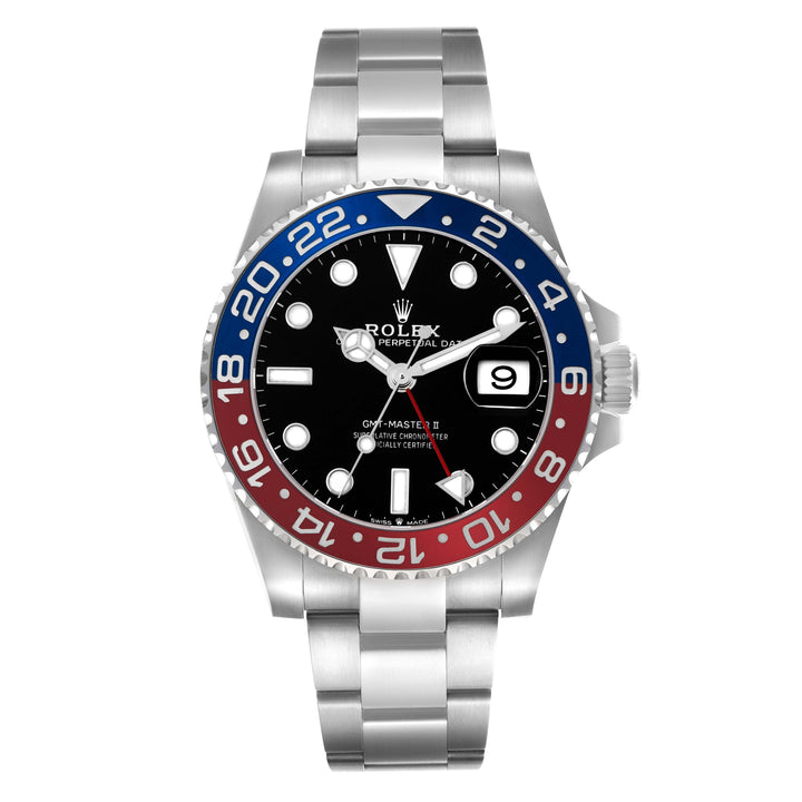 Rolex GMT master II Pepsi 40mm STAINLESS STEEL 126710BLRO Black Dial | Luminous Hour Markers| Ceramic Bezel / Oyster Band