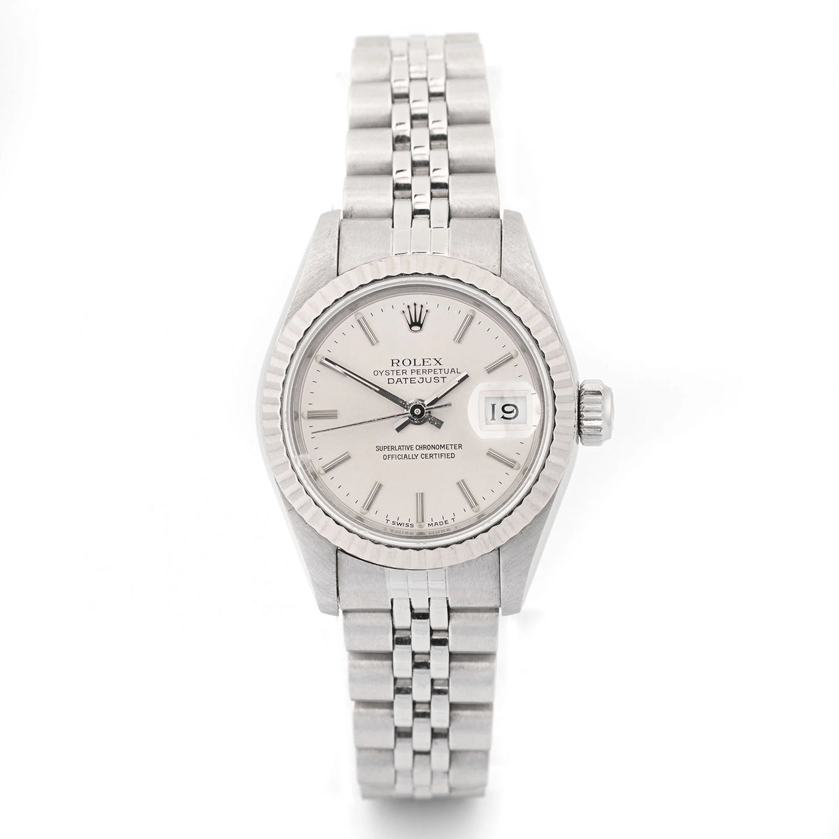 Rolex Datejust 26mm SS silver stick Dial on jubilee 69174