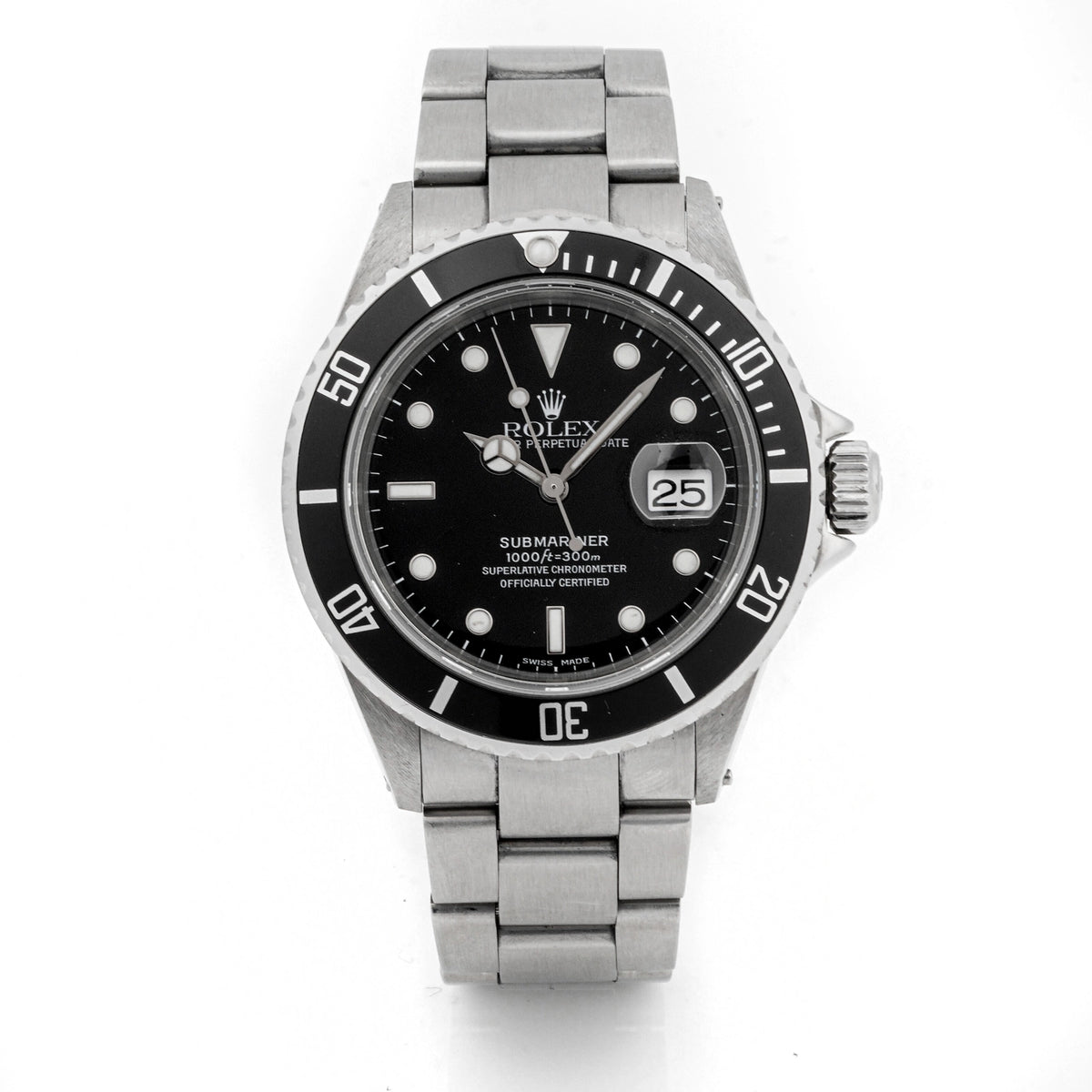 Rolex Submariner Black Dial on Oyster 16610