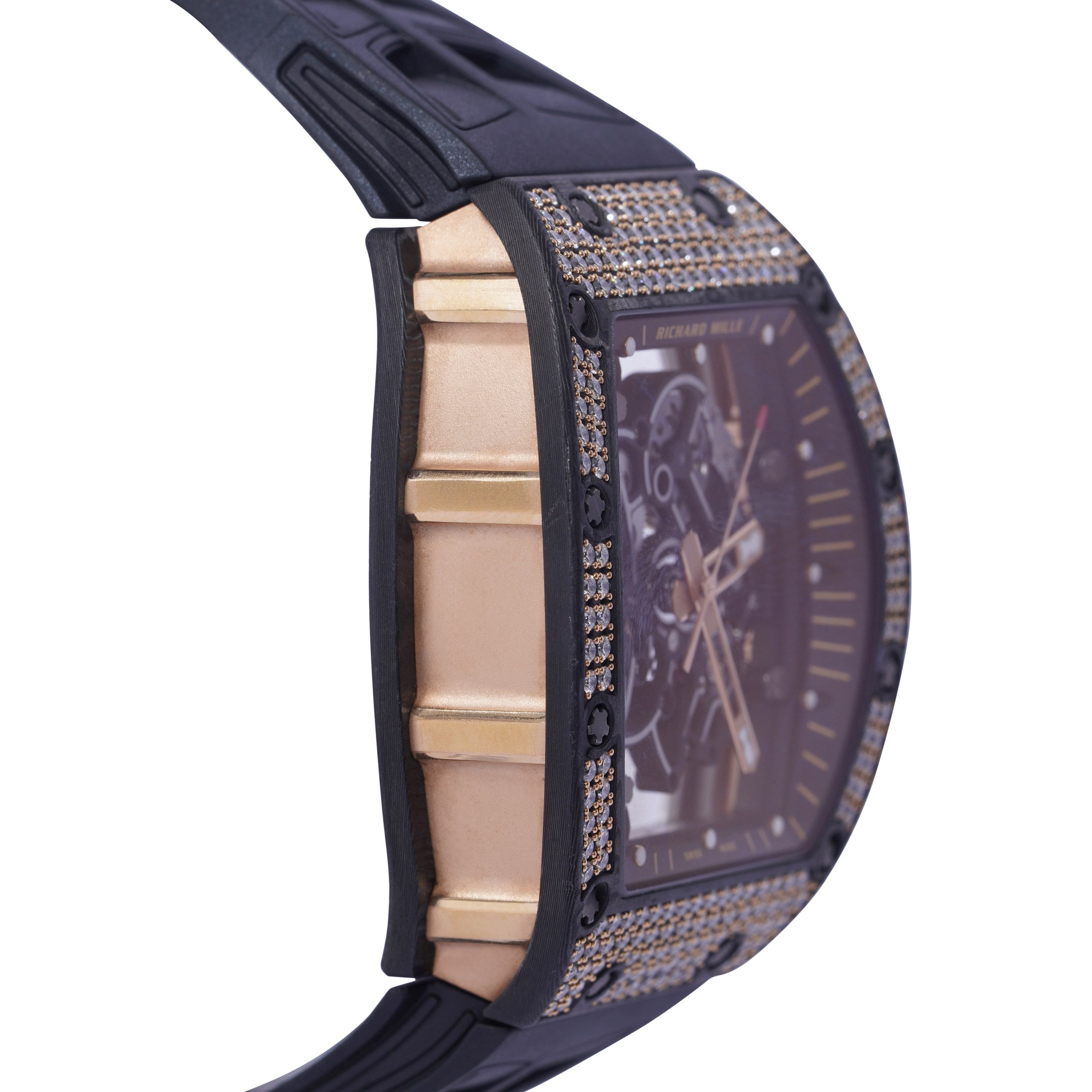 Richard Mille Bubba Watson RM055 |Skelton Dial | Diamond bezel | Rubber Strap|