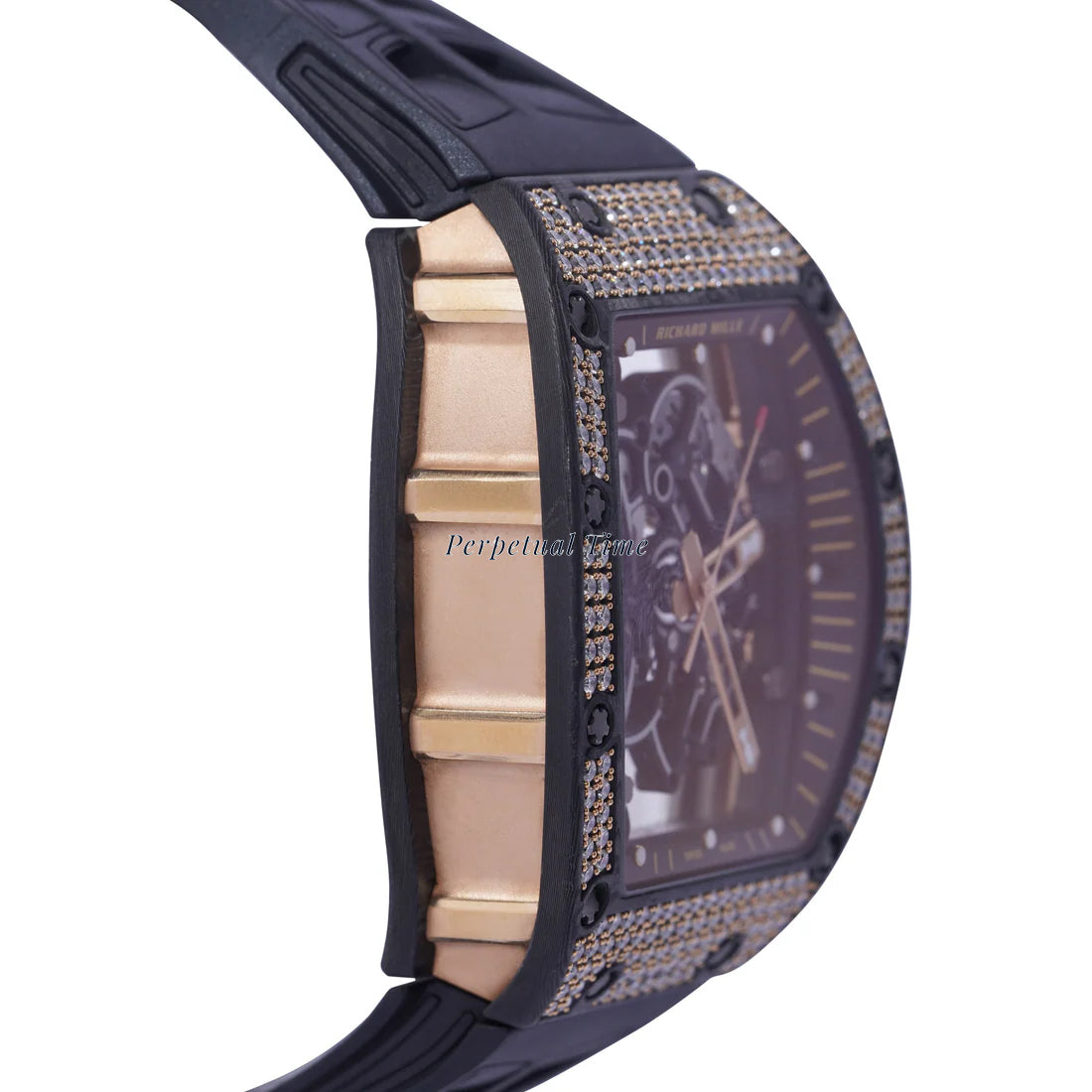 Richard Mille Bubba Watson RM055 |Skelton Dial | Diamond bezel | Rubber Strap|