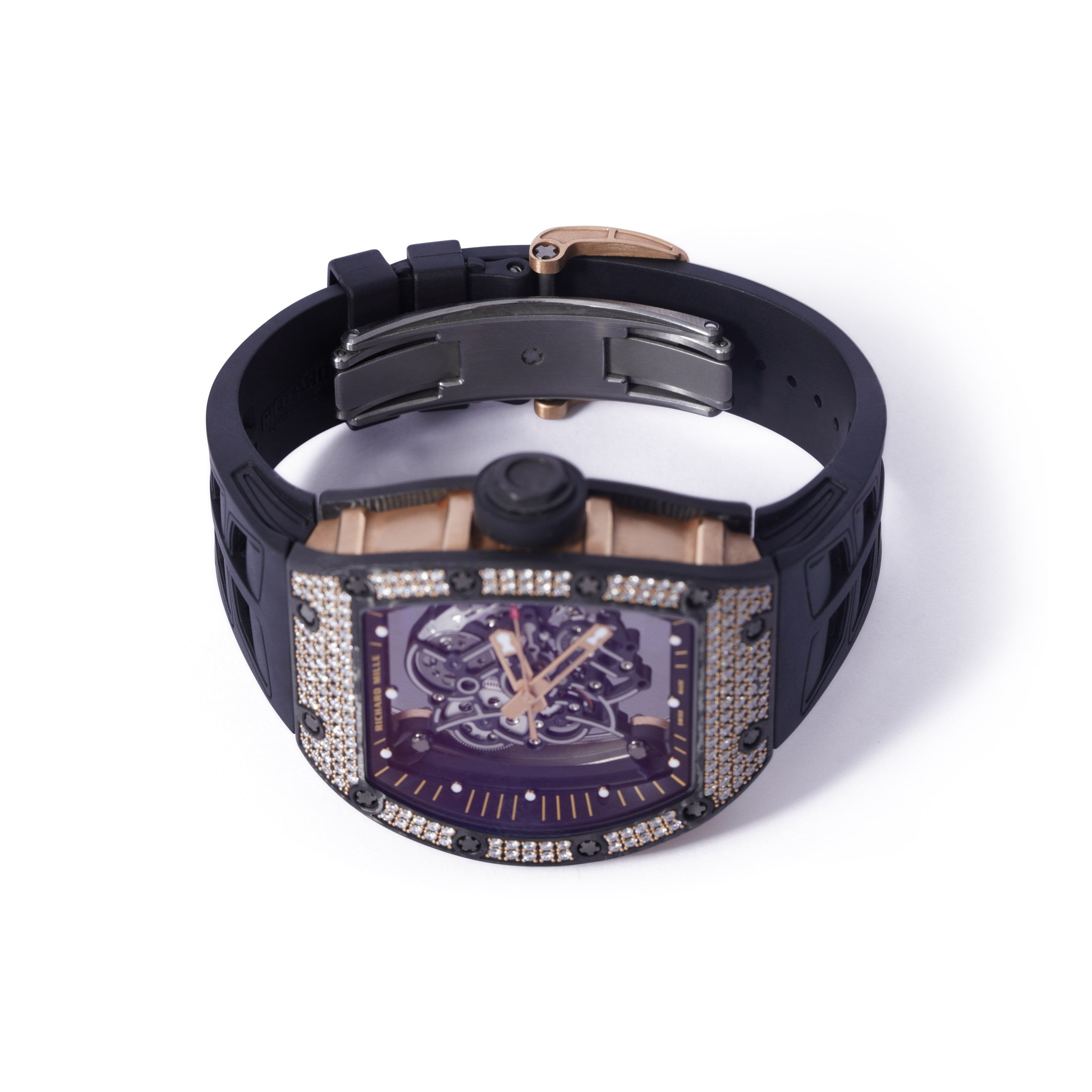 Richard Mille Bubba Watson RM055 |Skelton Dial | Diamond bezel | Rubber Strap|