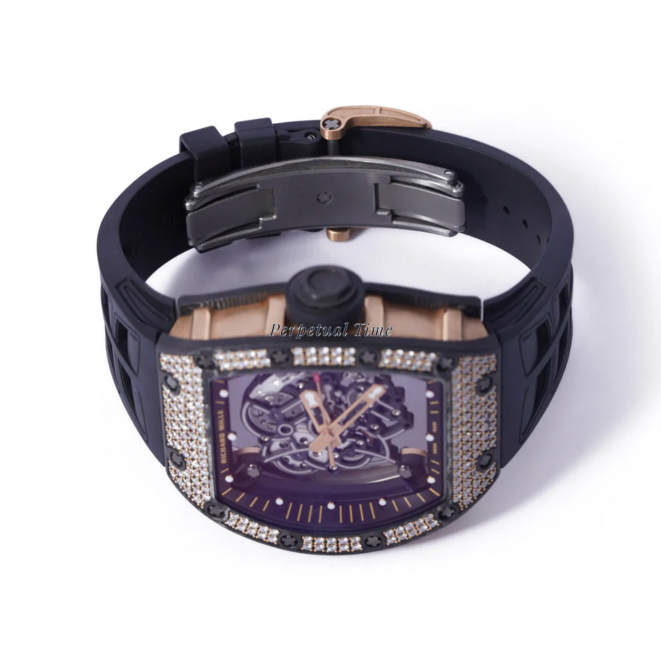 Richard Mille Bubba Watson RM055 |Skelton Dial | Diamond bezel | Rubber Strap|