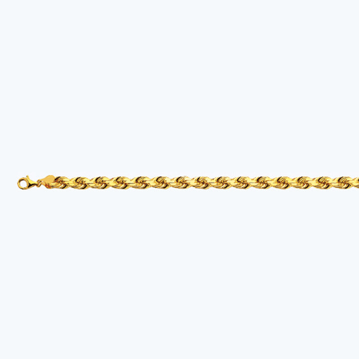 14K 8MM YELLOW GOLD SOLID DC ROPE 22" CHAIN NECKLACE (AVAILABLE IN LENGTHS 7" - 30")