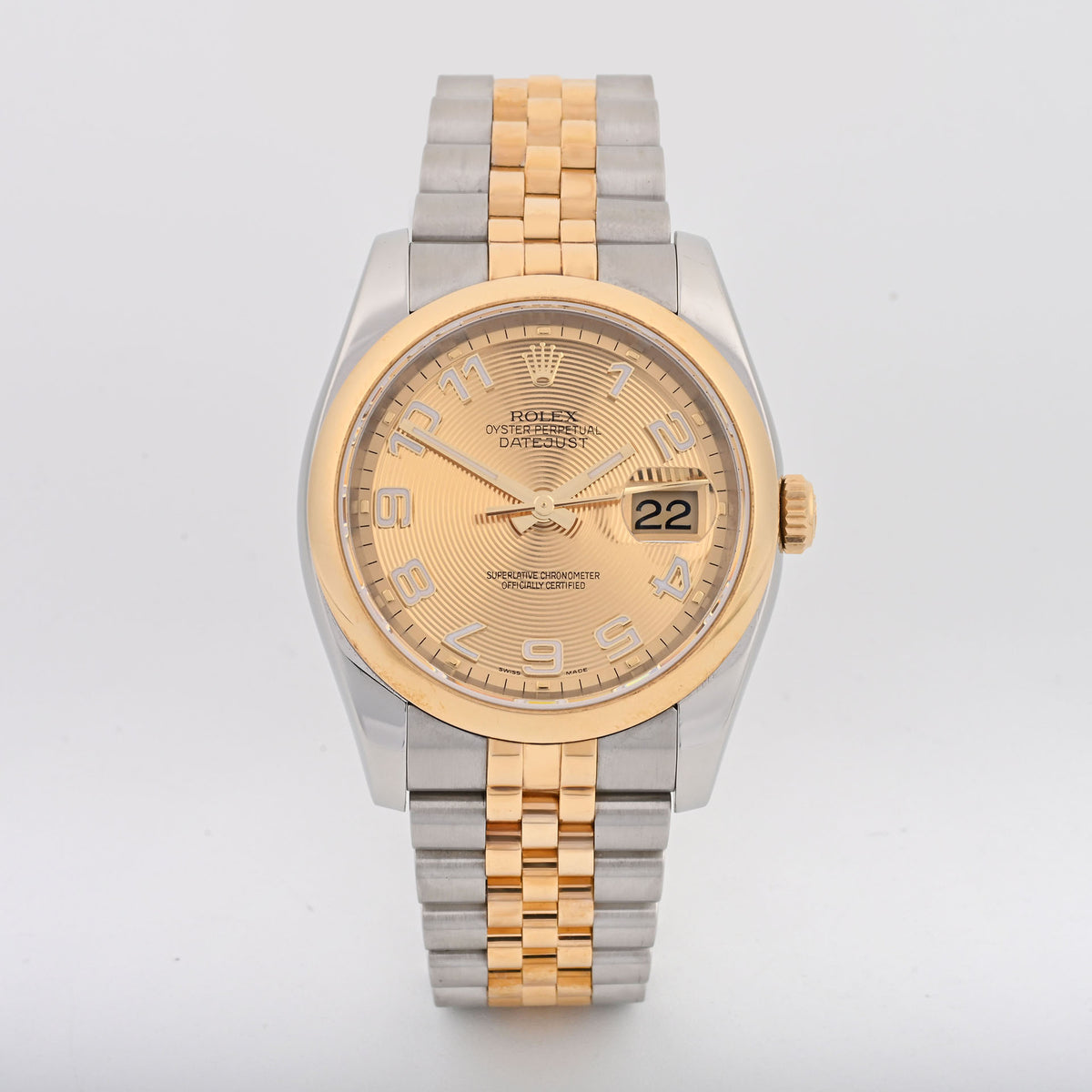 Rolex Datejust 36 Champagne Arabic Concentric Dial 116203 on Jubilee