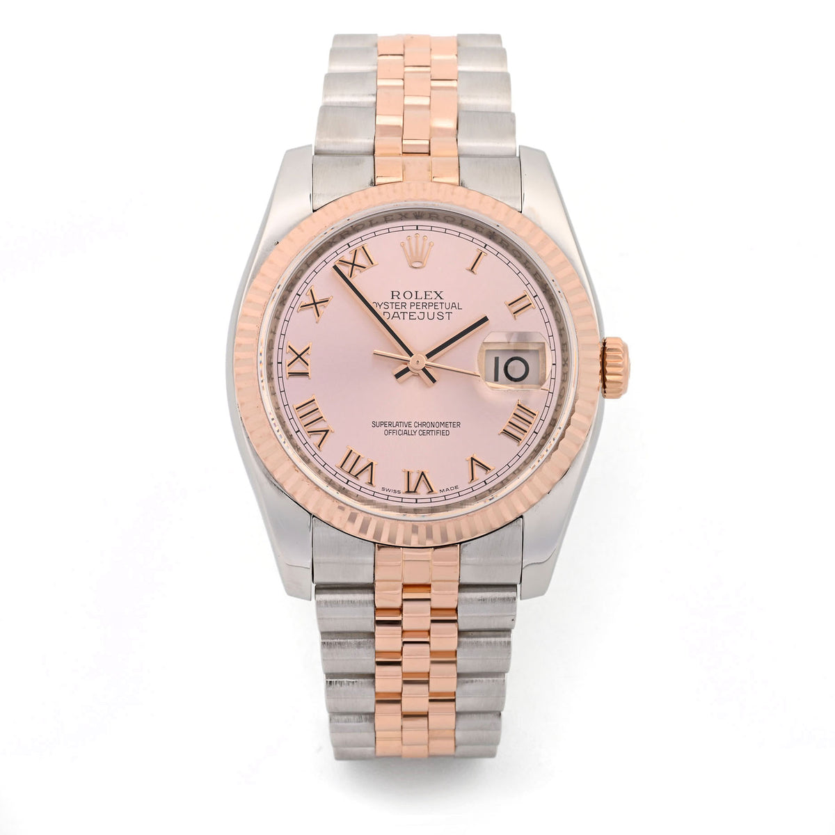 Rolex Datejust 36 Pink Sundust Roman 116231 Jubilee Band