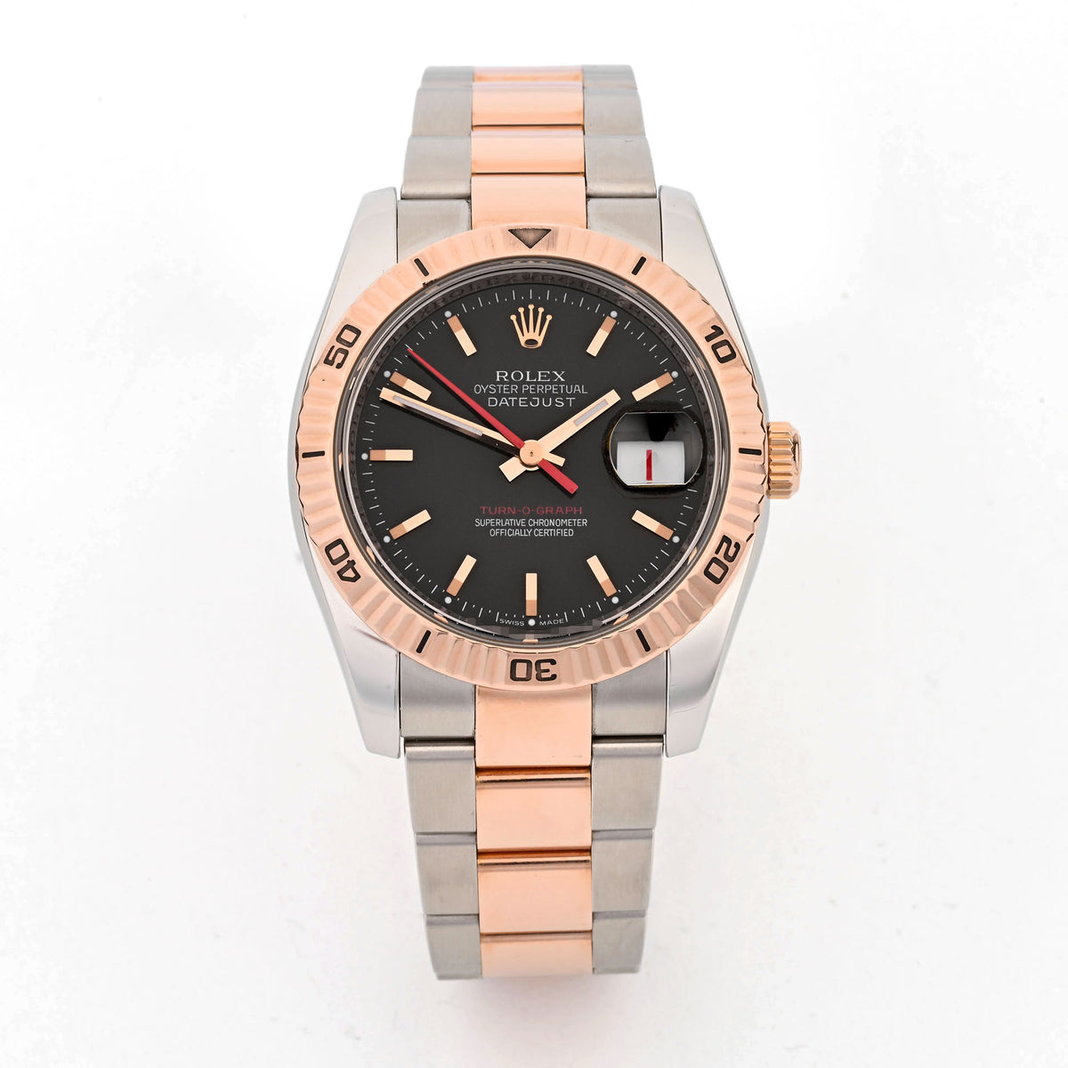 Rolex Datejust 36 Turn O Graph Black Stick 116261 on Oyster - Card 2010