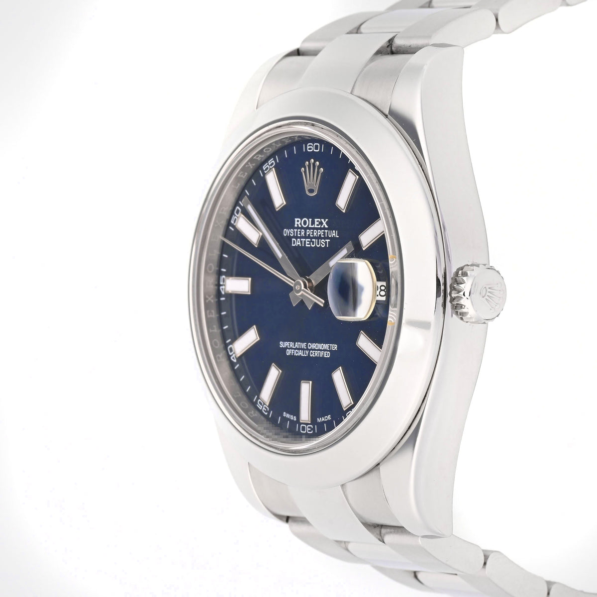 Rolex Datejust II Blue Stick Dial 116300 on Oyster Card 2016