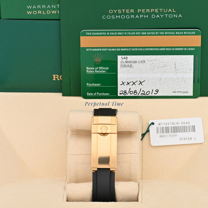 Rolex Daytona "Pikachu" Champagne And Index Dial on Oysterflex band 116518LN Card 2019