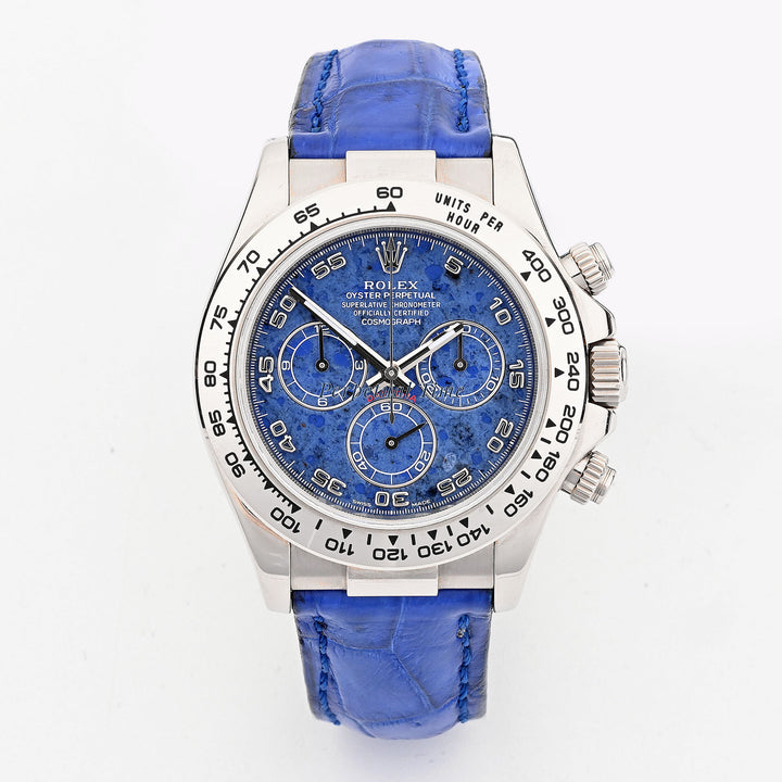 Rolex Daytona Blue Sodalite Arabic Dial 40mm 116519 18K White Gold Watch