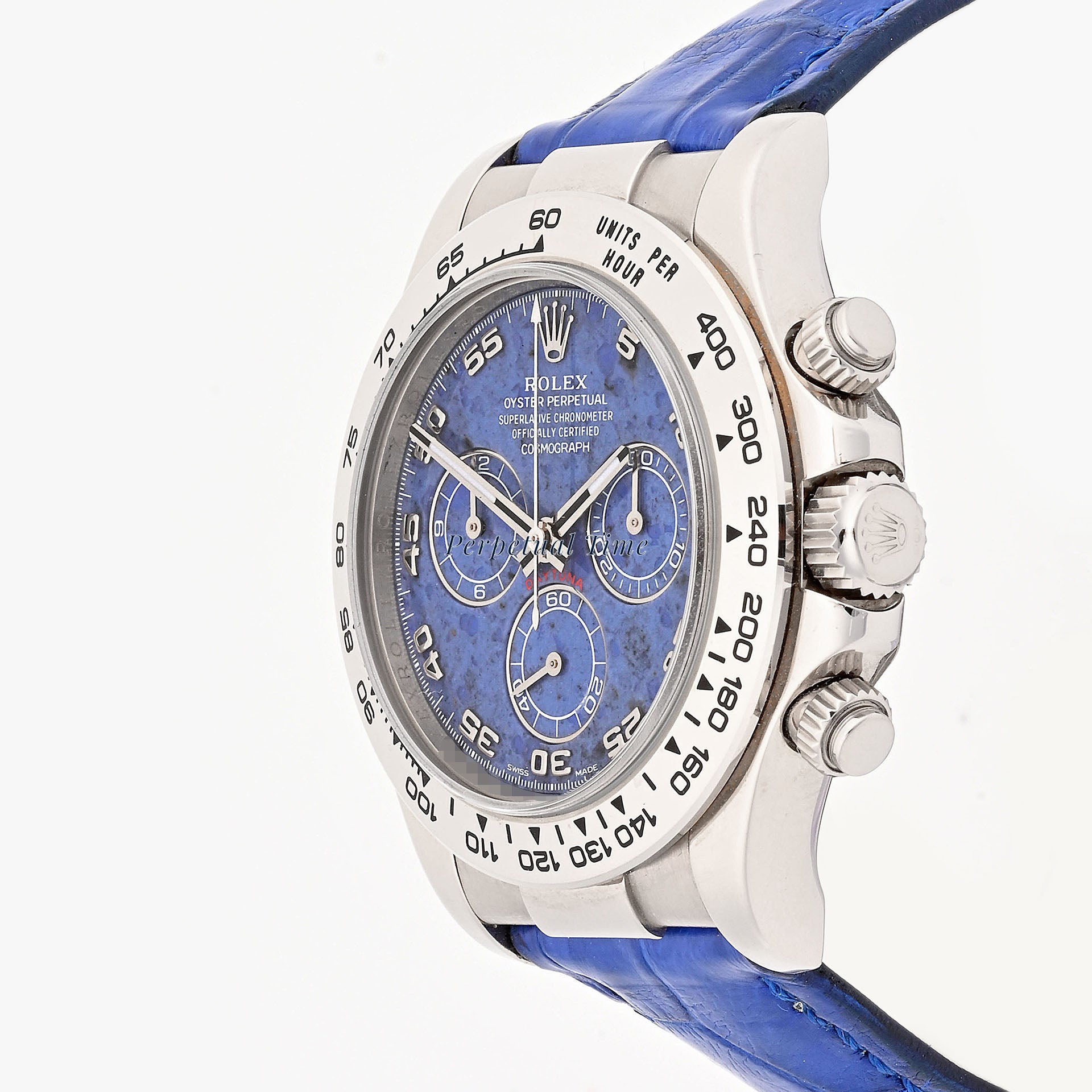 Rolex Daytona Blue Sodalite Arabic Dial 40mm 116519 18K White Gold Watch