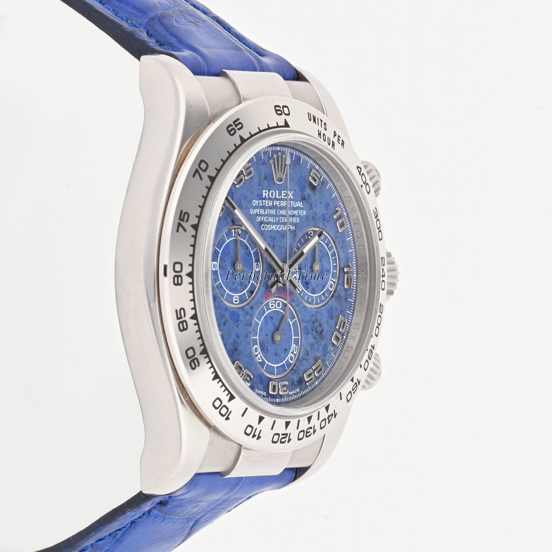 Rolex Daytona Blue Sodalite Arabic Dial 40mm 116519 18K White Gold Watch