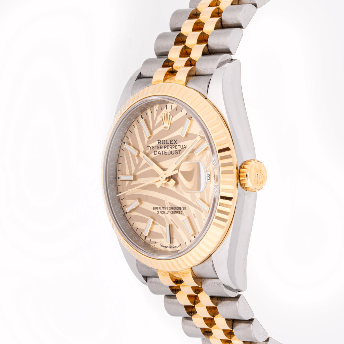 Rolex Datejust 36 Golden Palm Motif 126233 on Jubilee - Card 2023