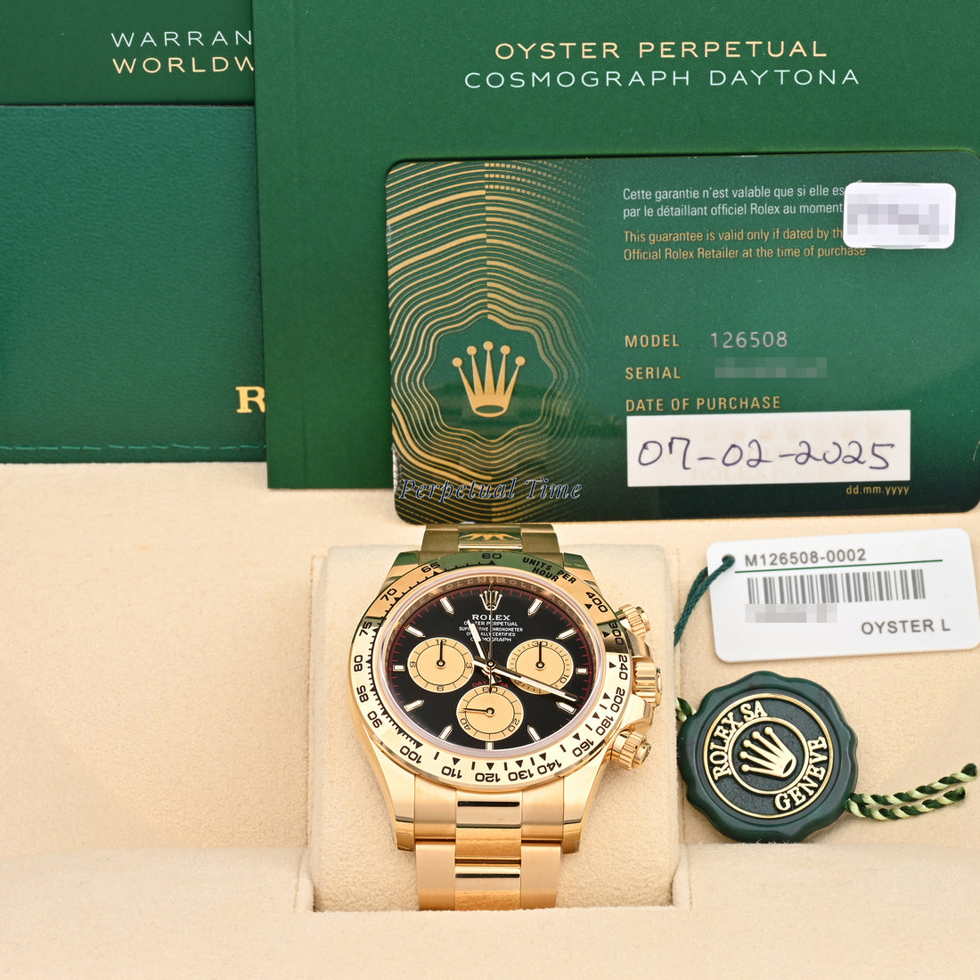 Rolex Daytona "Paul Newman" 126508 Black Index Dial on Oyster Bracelet