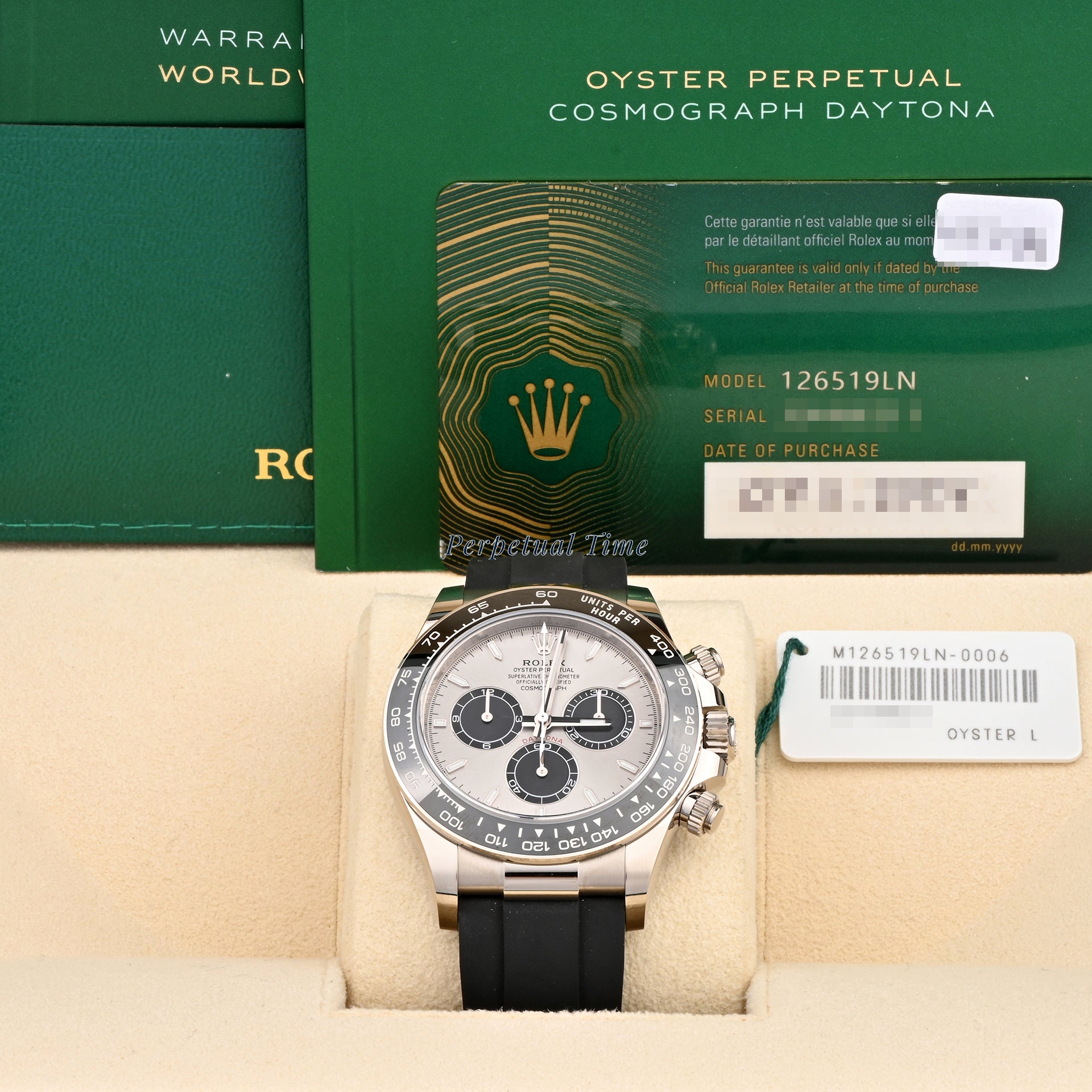 Rolex Daytona "Ghost" Gray Dial on Oysterflex band 116519 Card 2024