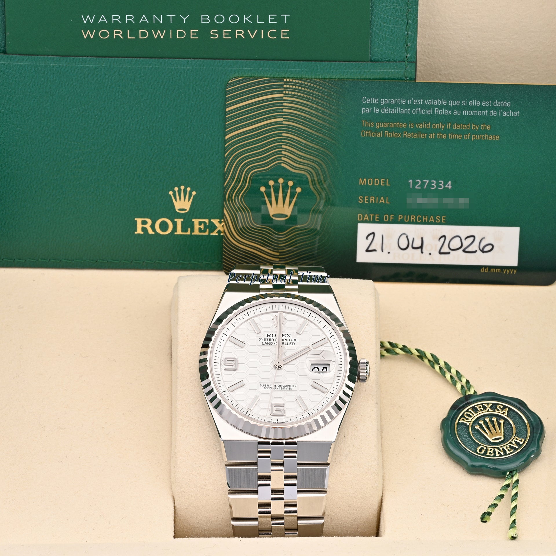 Rolex Land-Dweller 127334 White Dial on Jubilee Band