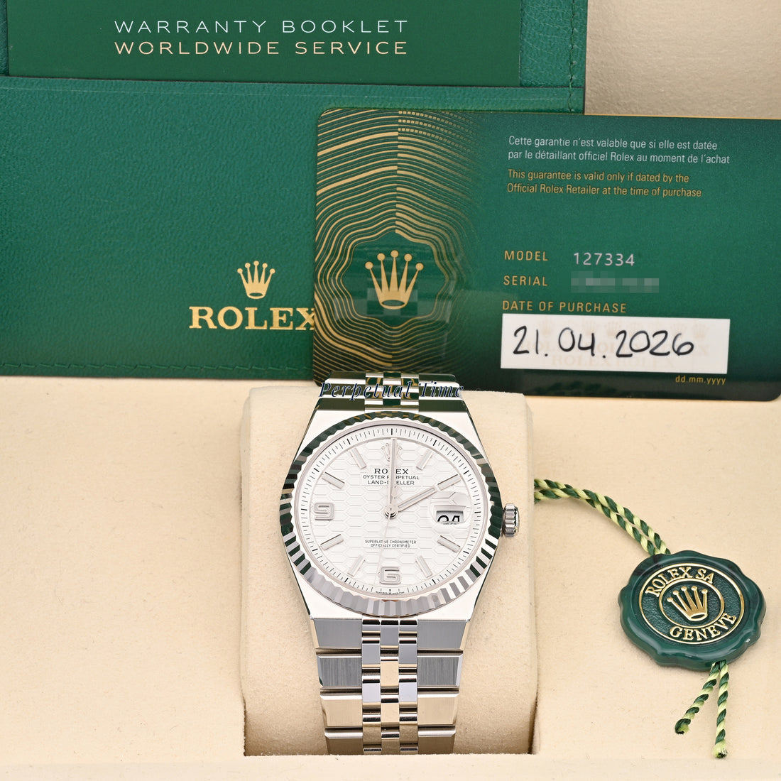 Rolex Land-Dweller 127334 White Dial on Jubilee Band