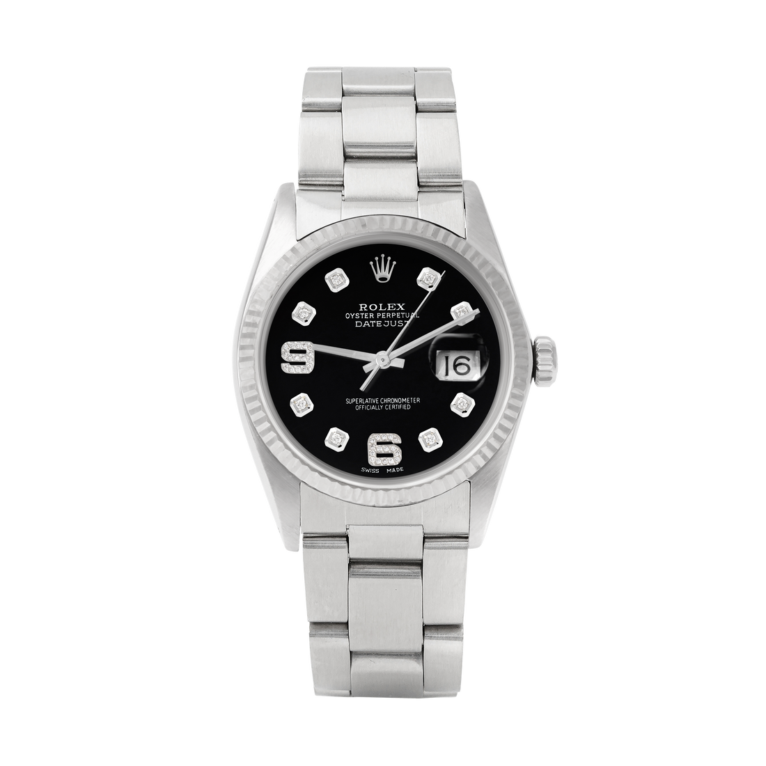 Rolex Datejust 36mm STAINLESS STEEL 16234 Blue Dial | 6&9 Diamond | Fluted Bezel