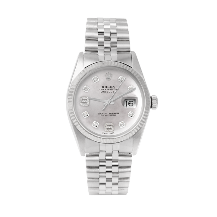 Rolex Datejust 36mm STAINLESS STEEL 16234  Mop Dial | 6&9 Diamond | Fluted Bezel