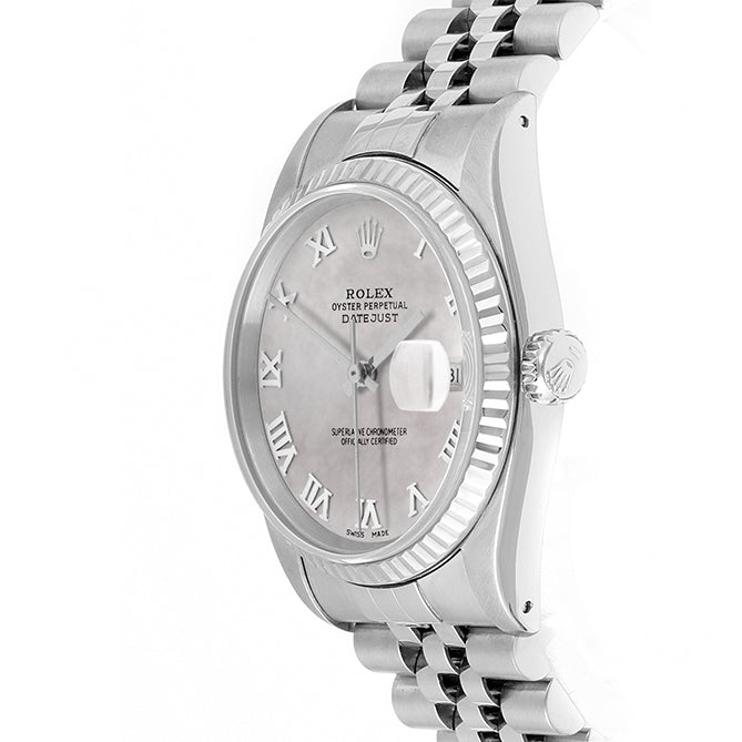 Rolex Datejust 36mm STAINLESS STEEL 16234 Mop Dial | Roman Hour Markers | Fluted  Bezel