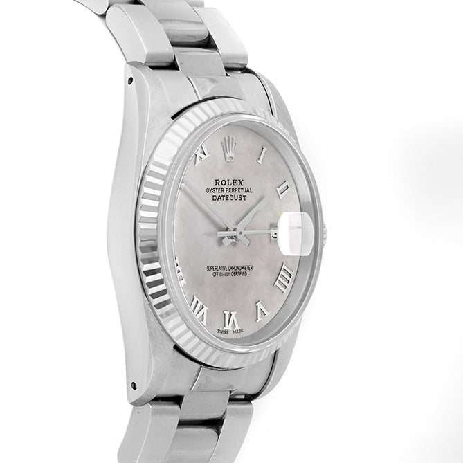Rolex Datejust 36mm STAINLESS STEEL 16234 Mop Dial | Roman Hour Markers | Fluted  Bezel