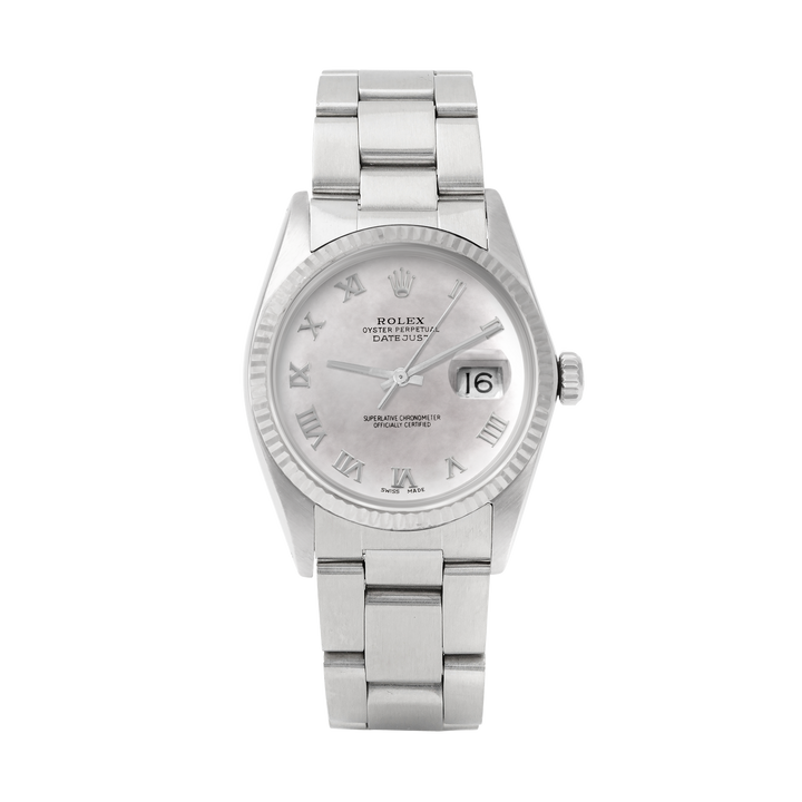 Rolex Datejust 36mm STAINLESS STEEL 16234 Mop Dial | Roman Hour Markers | Fluted  Bezel