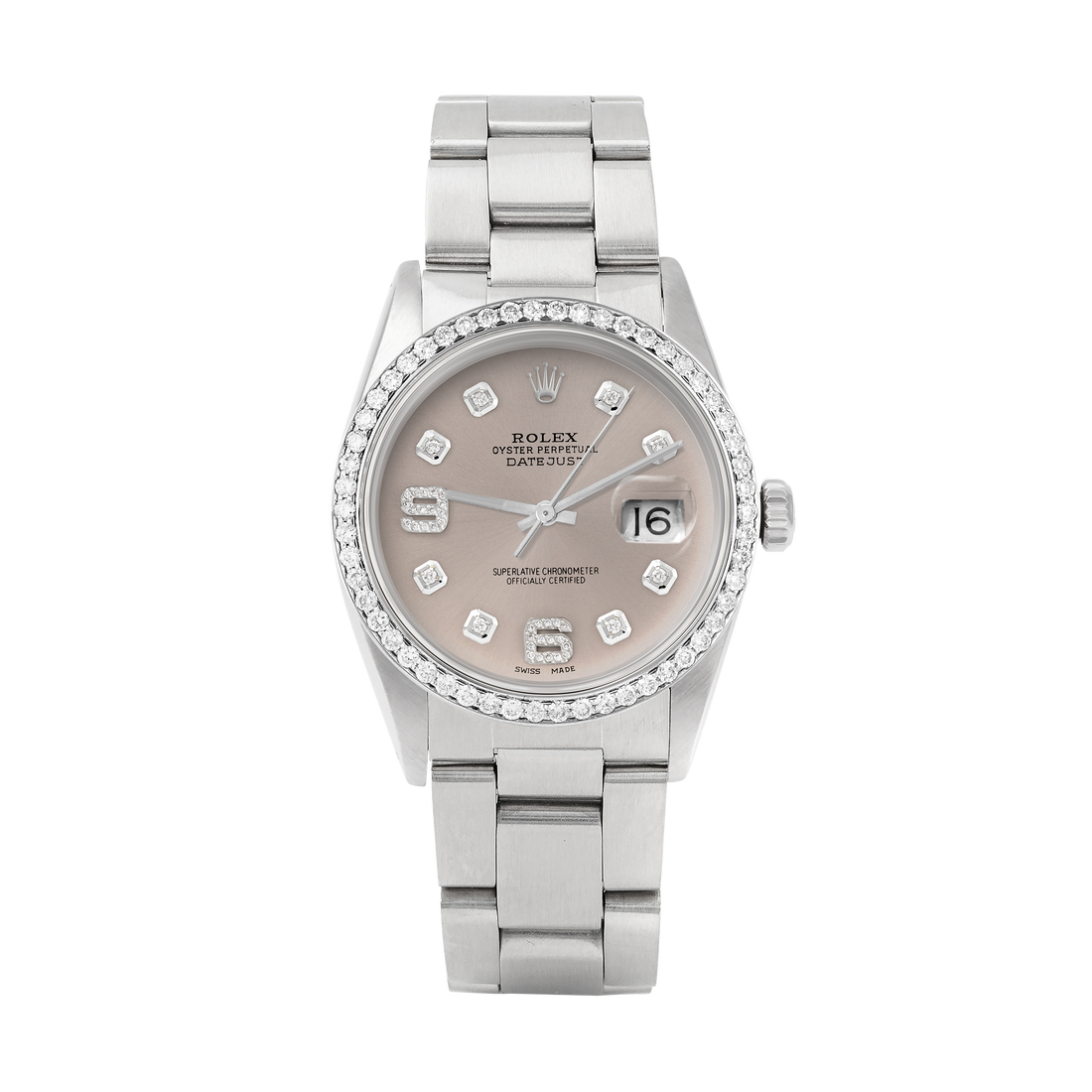 Rolex Datejust 36mm STAINLESS STEEL 16234 Slate Dial | 6&9 Diamond |Diamond Hour Markers | 1 ct Diamond Bezel
