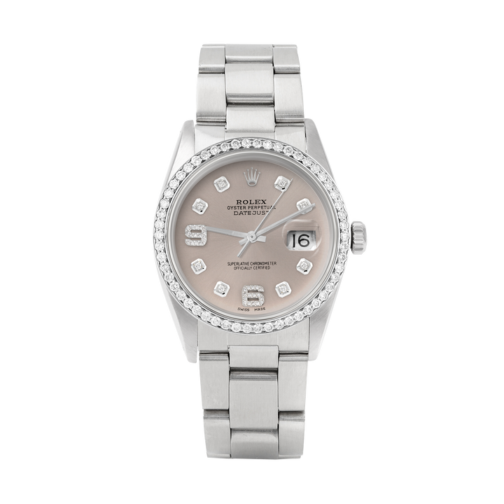 Rolex Datejust 36mm STAINLESS STEEL 16234 Slate Dial | 6&9 Diamond |Diamond Hour Markers | 1 ct Diamond Bezel