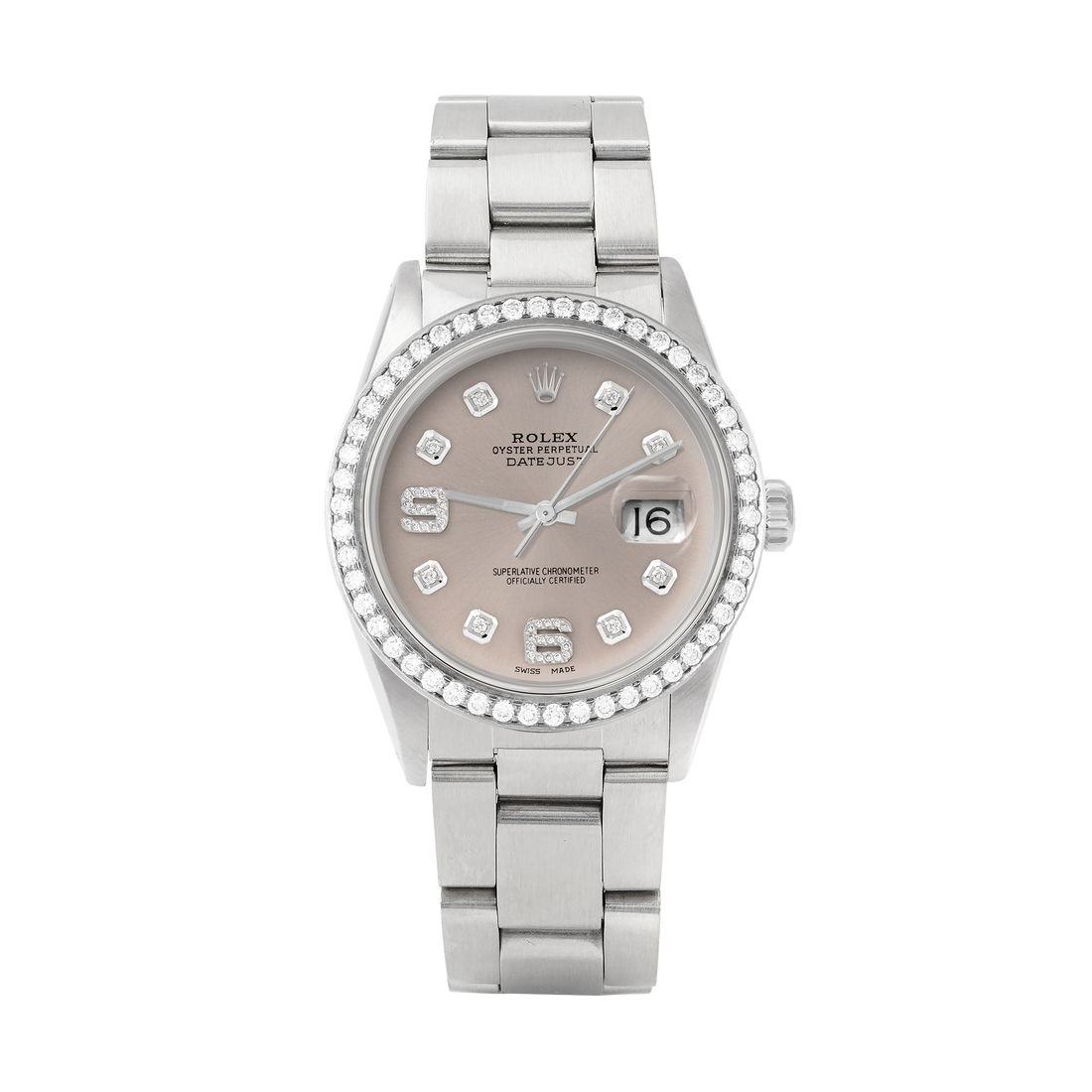 Rolex Datejust 36mm STAINLESS STEEL 16234 Slate Dial | 6&9 Diamond |Diamond Hour Markers | 1.8 ct Diamond Bezel