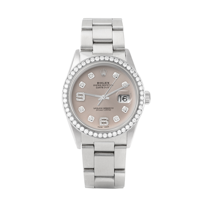 Rolex Datejust 36mm STAINLESS STEEL 16234 Slate Dial | 6&9 Diamond |Diamond Hour Markers | 1.8 ct Diamond Bezel